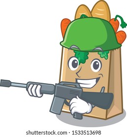 Army grocery bag with the mascot shape
