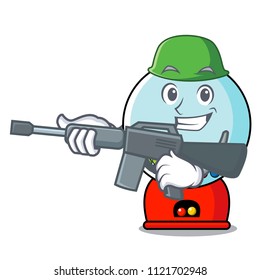 Army Gumball Machine Character Cartoon: vector de stock (libre de