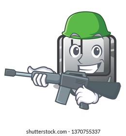 Army H button installed in cartoon game