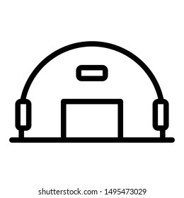 Army hangar icon. Outline army hangar vector icon for web design isolated on white background