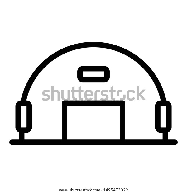 Army hangar icon. Outline\
army hangar vector icon for web design isolated on white\
background