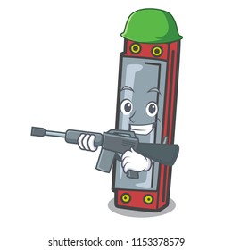 Army harmonica character cartoon style