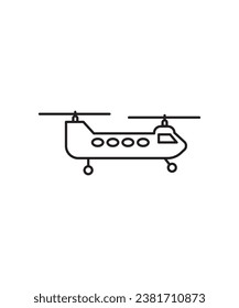icono del helicóptero del ejército, icono de la mejor línea vector.