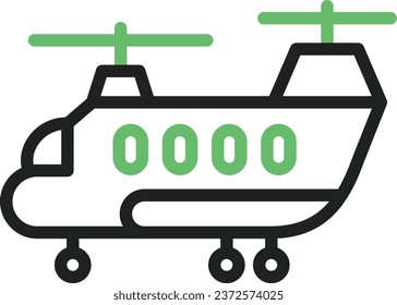 Armeehubschrauber-Symbol, Vektorbild. Geeignet für mobile Applikationen und Printmedien.