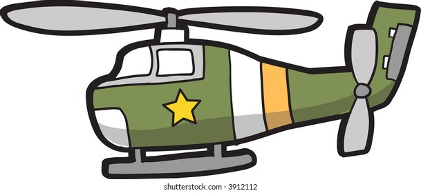 Army Helicopter Vector Illustration
