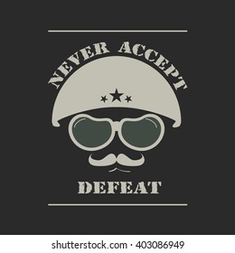 Army helmet emblem. Military army design for t-shirt