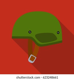 Army helmet icon in flat style isolated on white background. Military and army symbol stock vector illustration
