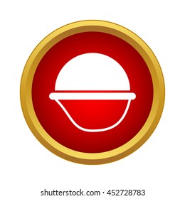 Army helmet icon in simple style on a white background