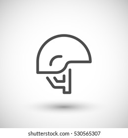 Army helmet line icon