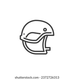 Army Helmet line icon. linear style sign for mobile concept and web design. Military helmet outline vector icon. Symbol, logo illustration. Vector graphics