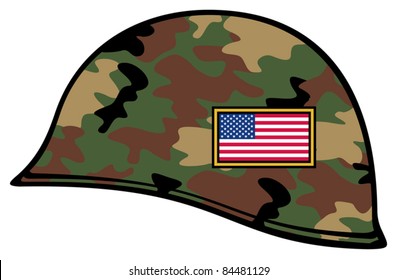 army helmet usa flag 