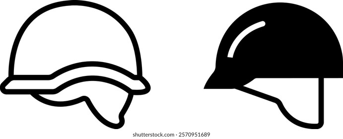 "Army Helmet Vector Icon Set – Military and Protection Symbols"