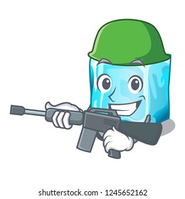 Army Ice cubes shape on the cartoon