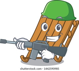 Army ice sled in the mascot shape