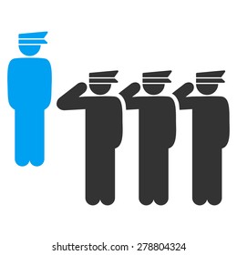 Army icon from Business Bi color Set. This isolated flat symbol uses modern corporation light blue and gray colors.