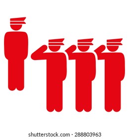 Army icon from Business Bicolor Set. This flat vector symbol uses red color, rounded angles, and isolated on a white background.