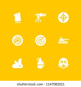 army icon set. tank, machine gun and knight vector icon for graphic design and web