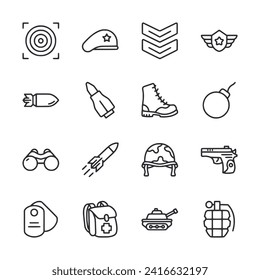 Army icon set vector illustration