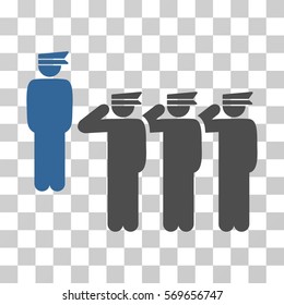 Army icon. Vector illustration style is flat iconic bicolor symbol, cobalt and gray colors, transparent background. Designed for web and software interfaces.