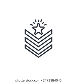 Army icon. vector.Editable stroke.linear style sign for use web design,logo.Symbol illustration.