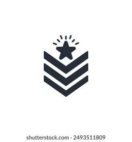 Icono del ejército. Vector.Trazo editable.signo de estilo lineal para el uso Diseño web,logo.Ilustración de símbolo.