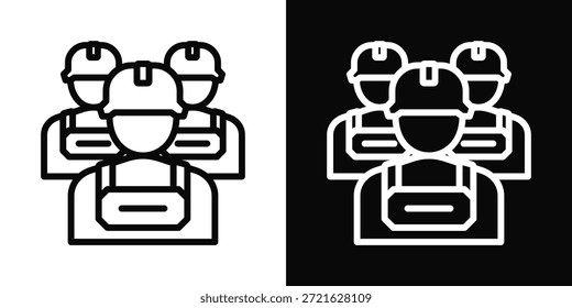 Army Icon White And Black Background Style