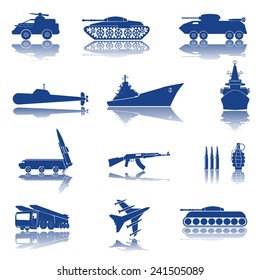  Army. Icons military in a vector.