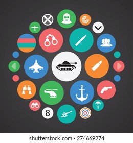 army icons universal set for web and mobile