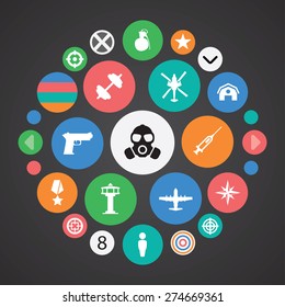 army icons universal set for web and mobile