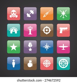 army icons universal set for web and mobile