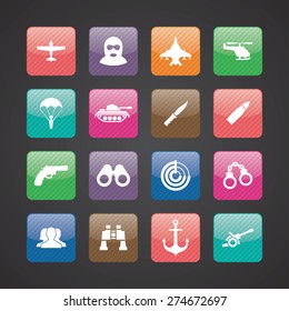 army icons universal set for web and mobile