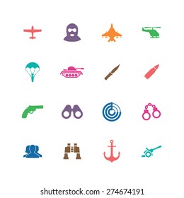 army icons universal set for web and mobile