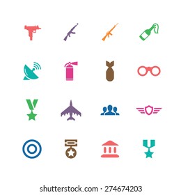 army icons universal set for web and mobile