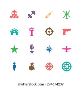 army icons universal set for web and mobile