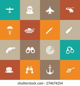 army icons universal set for web and mobile