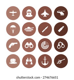 army icons universal set for web and mobile