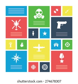 army icons universal set for web and mobile