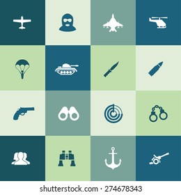 army icons universal set for web and mobile