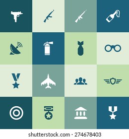 army icons universal set for web and mobile