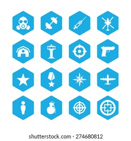 army icons universal set for web and mobile