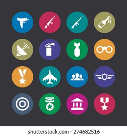 army icons universal set for web and mobile
