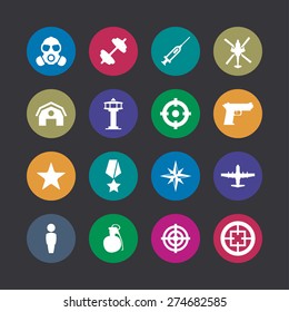 army icons universal set for web and mobile