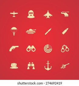 army icons universal set for web and mobile