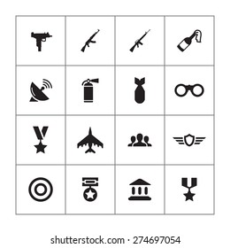 army icons universal set for web and mobile