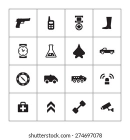 army icons universal set for web and mobile