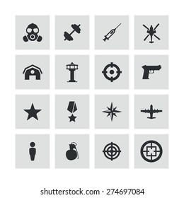 army icons universal set for web and mobile