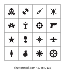 army icons universal set for web and mobile