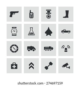 army icons universal set for web and mobile