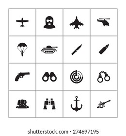 army icons universal set for web and mobile