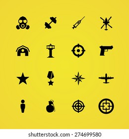 army icons universal set for web and mobile